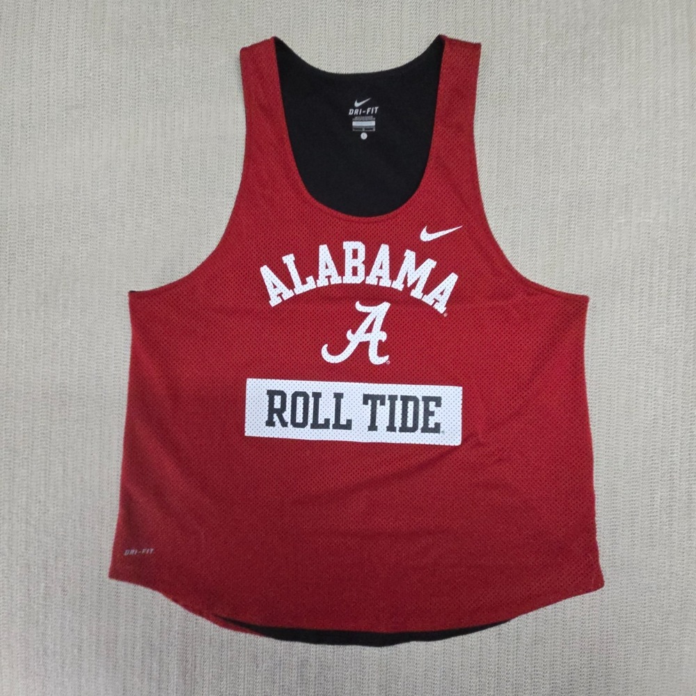 Nike Dri Fit Alabama Crimson Tide Double Mesh Tank Top Shirt Womens Large Red